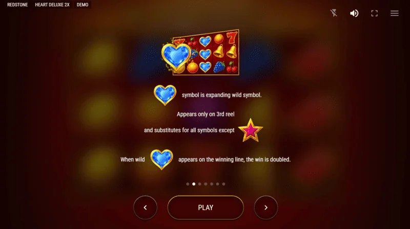 Heart Deluxe 2x - zestaw symboli: siódemka, dzwonek, owoce